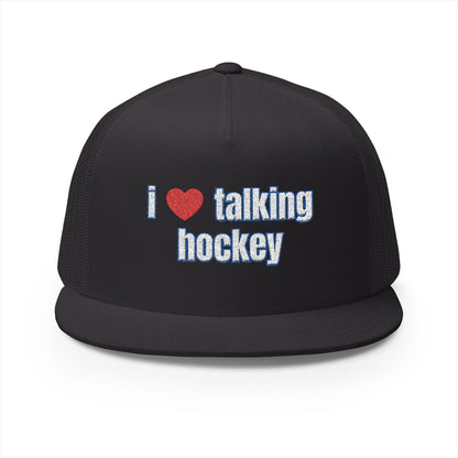 I Love Talking Hockey Black Snapback