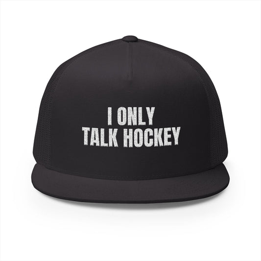 I Only Talk Hockey Black Snapback