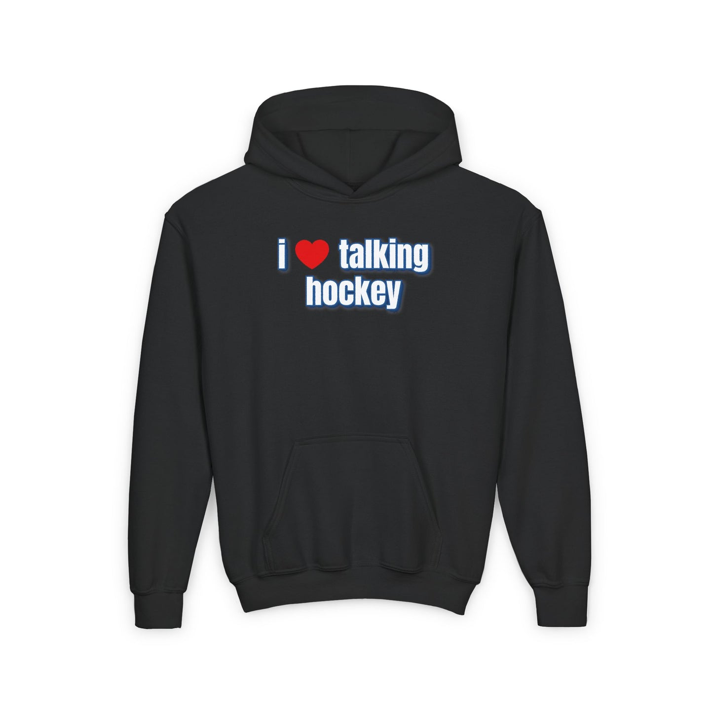 I Love Talking Hockey Kids Hoodie