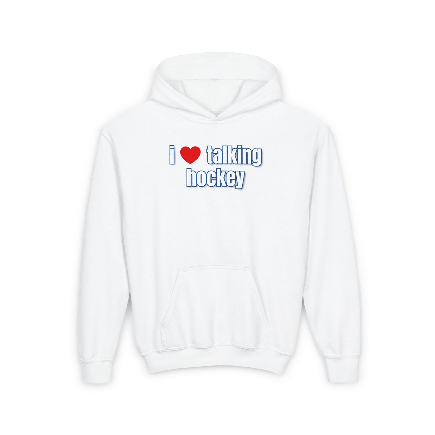 I Love Talking Hockey Kids Hoodie