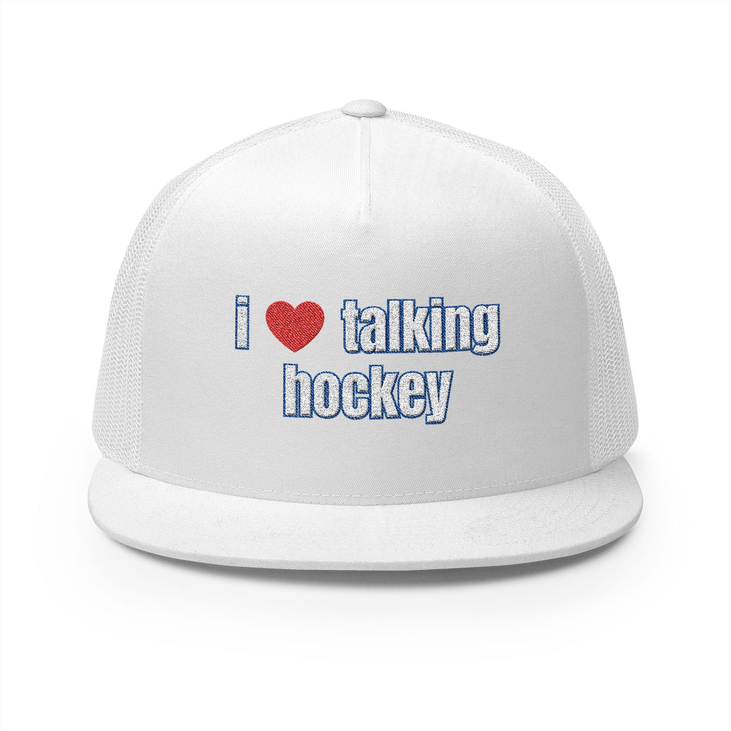 I Love Talking Hockey White Snapback