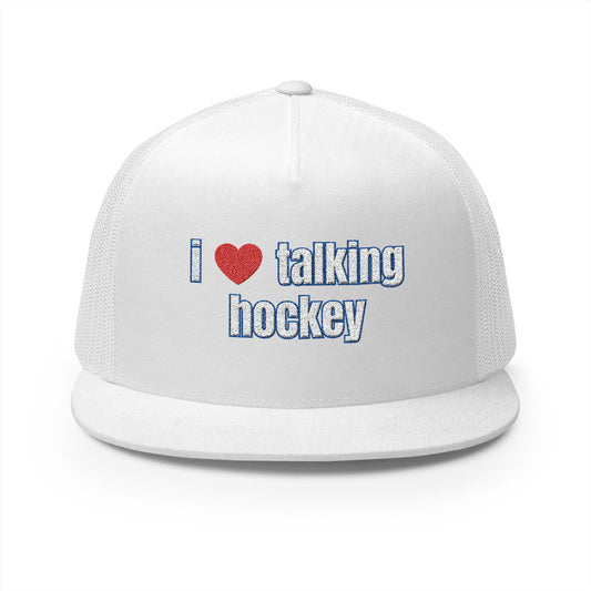 I Love Talking Hockey White Snapback