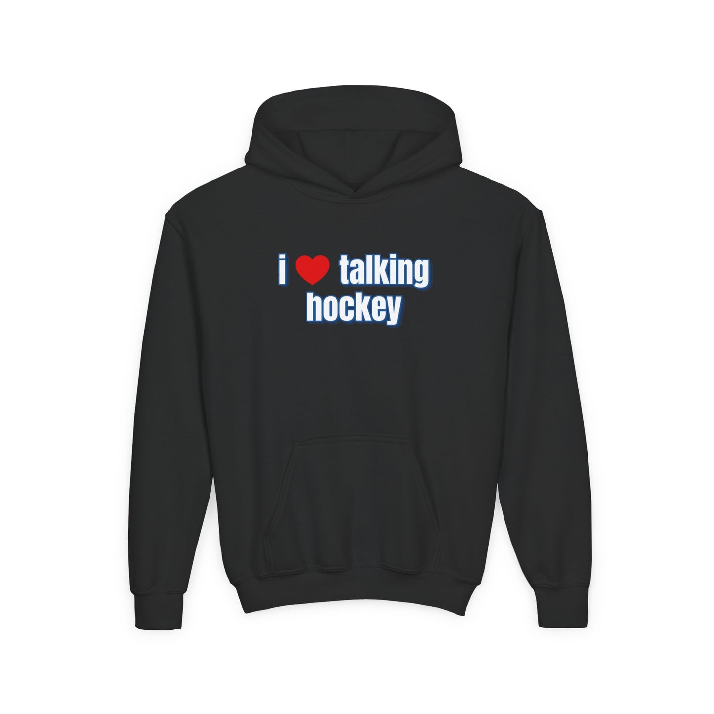 I Love Talking Hockey Kids Hoodie