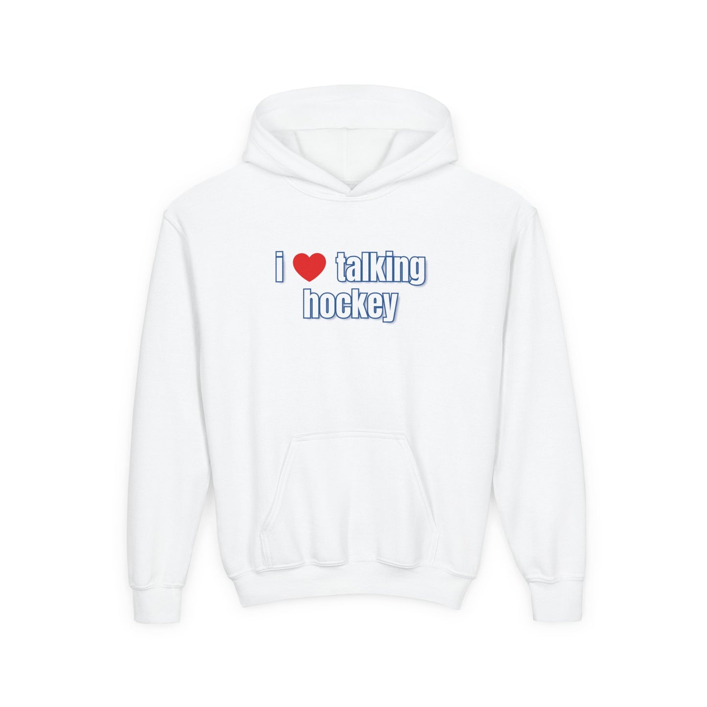 I Love Talking Hockey Kids Hoodie